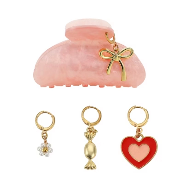 Packed Party Valentine's Claw Clip and Charms Set
