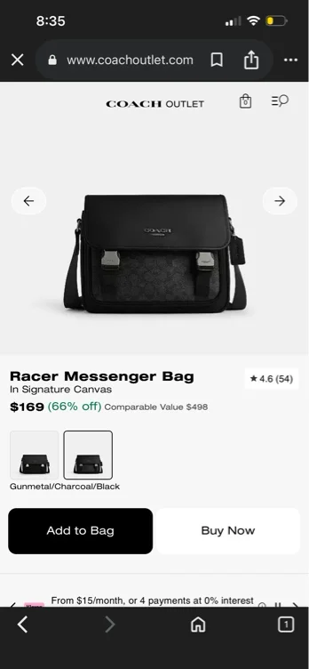 Coach messenger bag