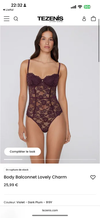 Body Balconnet Lovely Charm  Taille 85B