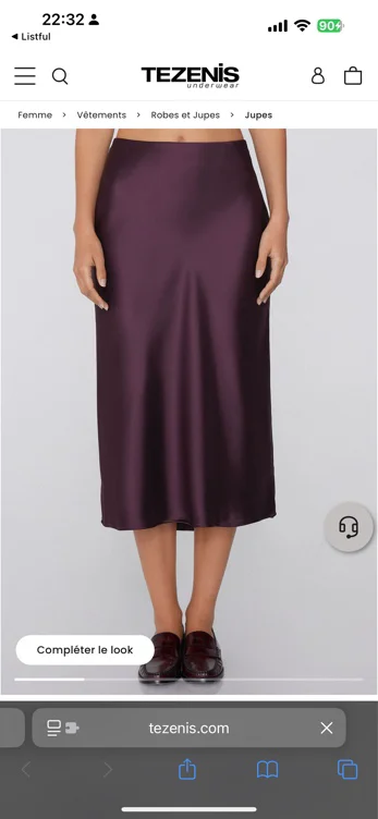 Jupe Midi Satin  Taille L