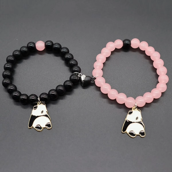 BGZLEU Natural Crystal Matching Bracelets for Couples, Magnetic Matching Friendship Bracelets for 2, GF and BF Bracelets Christmas Valentines Jewelry for BFF Women Men（China's National Treasure Panda） - Walmart.com