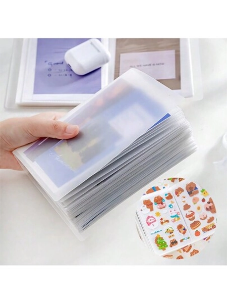 1 pezzo Album fotografico multifunzione formato A6 con 40 pagine o 120 tasche per raccoglitore di libri per scrapbooking, conservazione di francobolli e fustelle, organizzazione di schede fotografiche e protezione