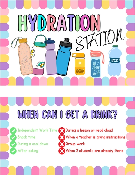 Hydration Station Classroom Sign