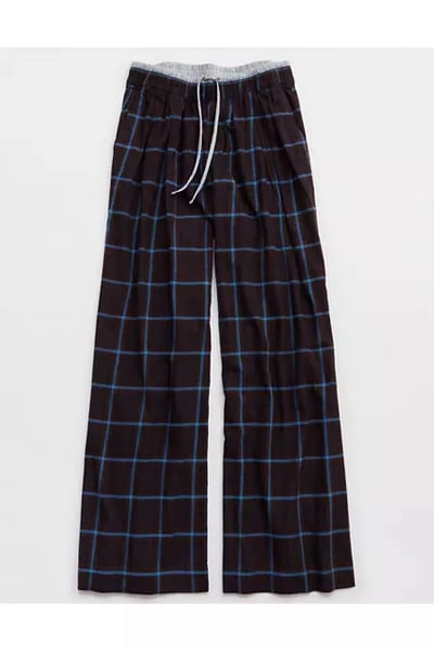 Aerie Street Flannel Trouser PJ Women's Deep Earth L Long