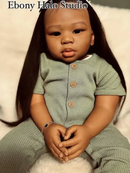 Asha - Made-to-Order Reborn Doll (Amaya Kit) | African-American / Mixed Melanin Baby | 28′′ Toddler