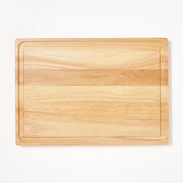 14"x20" Rubberwood Carving Board with Juice Groove Natural - Figmint™