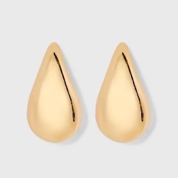 A New Day Gold Pear Shape Thick Teardrop Earrings