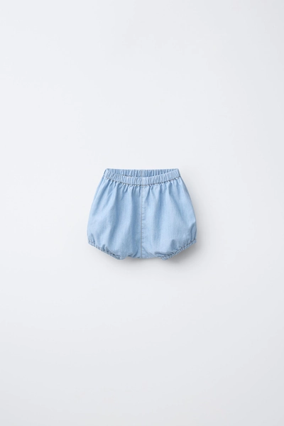 DENIM BLOOMERS - Mid-blue