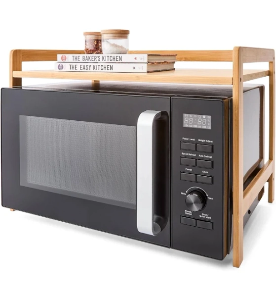 Anko Bamboo Over Microwave Shelf
