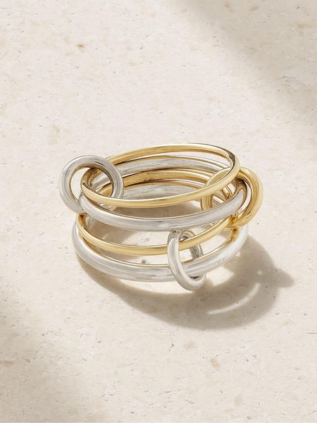 14k Gold Plated Multi Connector Band, Plain Interlocking Ring, 3 Ring Lock SPINELLI KILCOLLIN Band - Etsy