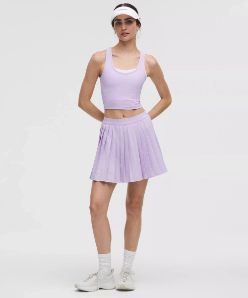 High-Rise Pleated Tennis Skirt *Long - Lavender Frost - 12