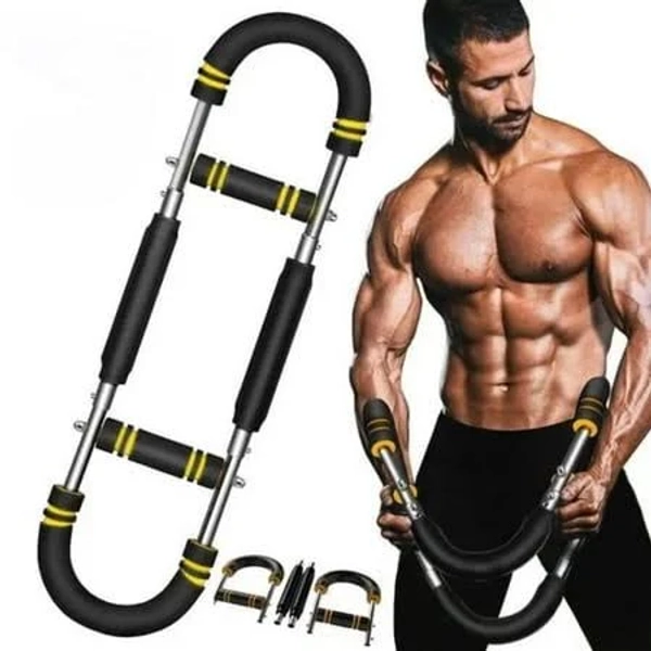 Arm TrainerChest workout Strengthen Chest and Arm Muscles Men's Fitness Trainer Detachable Portable Spring Resistance Home Fitness Equipment, Yellow