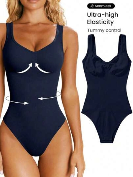 Seamluxe SHEIN Sport Seamless Yoga High Elasticity Jumpsuit With Bra Pad