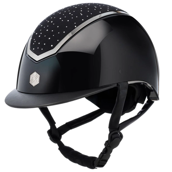Charles Owen EQx Kylo Crystal Riding Helmet - Black Gloss/Chrome Crystal