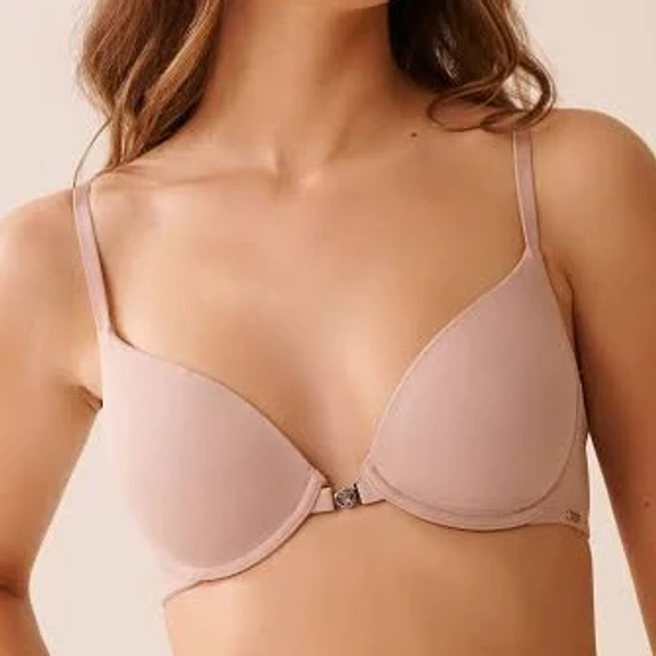 la Vie en Rose Soutien-gorge doublure légère fermeture avant demi-buste - Ombre grise 36D