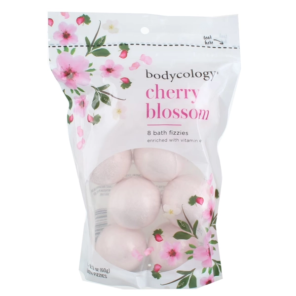 Bodycology Bath Fizzies Bath Soak Bath Balls, Cherry Blossom, 2.1 oz, 8 ct (Pack of 2)