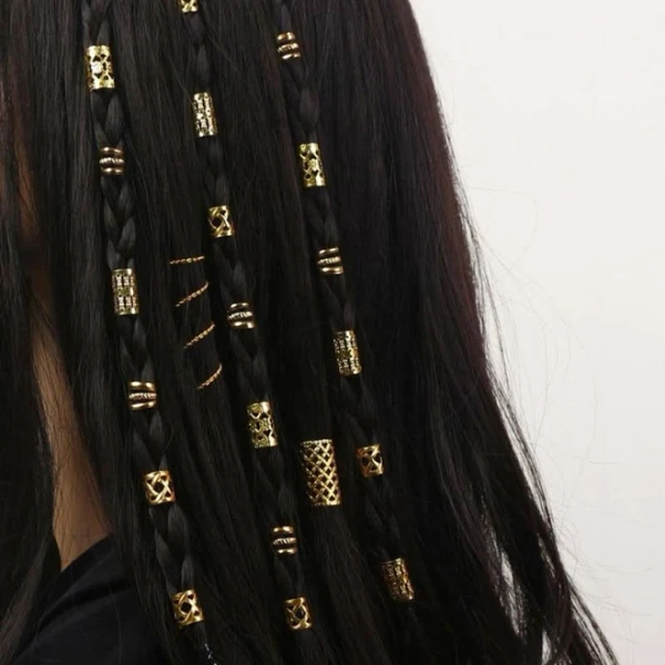 90pcs Hollow Out Alloy Twist Hair Ring