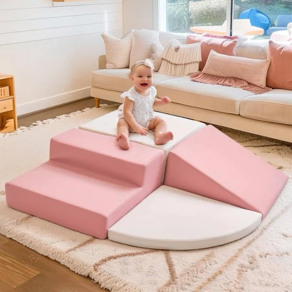 Large 4 Pieces Climbing Toys for Toddlers 40''x40''x10'' PASAMIC Color: Pink