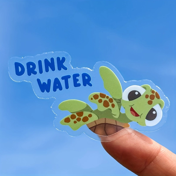 Drink Water Youngsters Squirt Transparent Laptop Stickers/ Hydrate Reminder Sea Turtle Nemo planner stationery decal water bottle cell phone