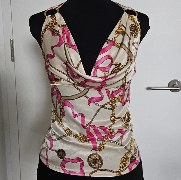 Rare Ma*rs Agejo Gyaru Chain Print Halter Top