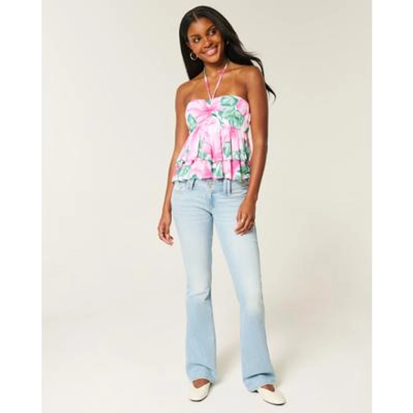 Low-Rise Light Wash Bootcut Jeans