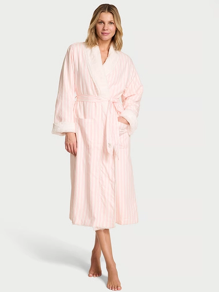 Cozy Flannel Plush Reversible Robe