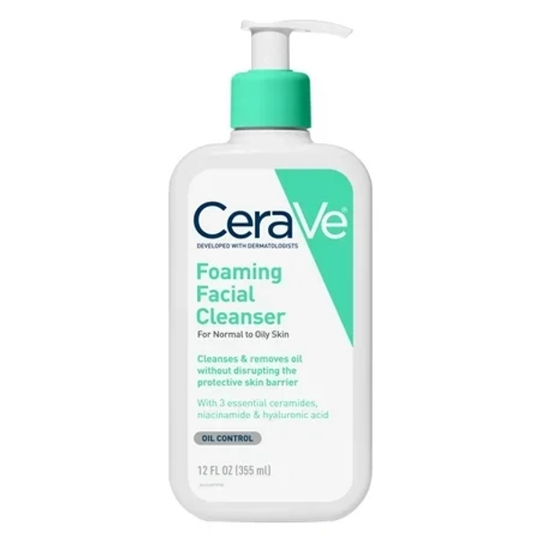 CeraVe Foaming Facial Cleanser Daily Face Wash for Normal to Oily Skin 12 fl oz