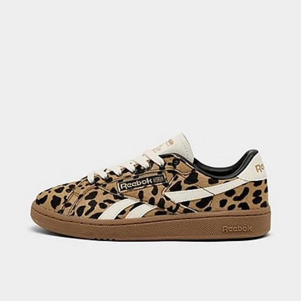 Reebok Women's Club C Grounds UK Casual Shoes in Cheetah/Cheetah/Chalk Size: 9.0