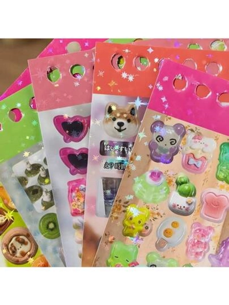 48 Sheets/Piece Kawaii Vintage Foods Cherry Decorative Stickers Kpop Sticker Book Kids Gift School Stationery,School Supplies,Back To School