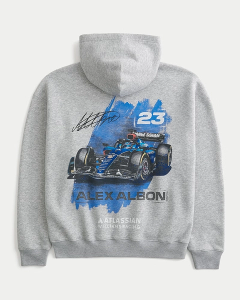 Boxy Zip-Up Atlassian Williams Racing Graphic Hoodie