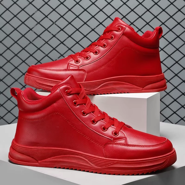 Hot Fashion Red Leather Sneakers Men Autumn Winter Hip Hop Skateboard Shoes Men Designer High Top Sneakers Men Platform Trainers - AliExpress 322