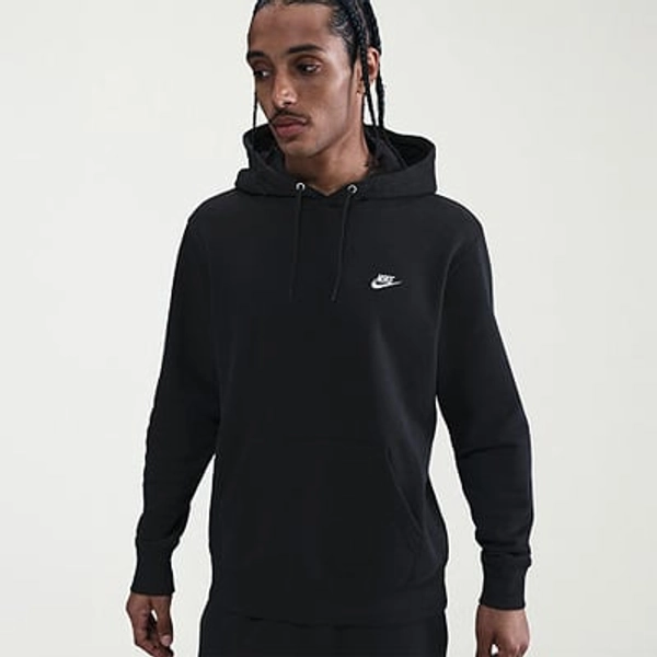 Nike Club Big and Tall Mens Long Sleeve Hoodie, 2x-large Tall, Black