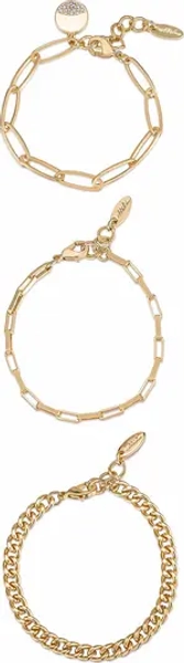 Set of 3 Chain Link Bracelets