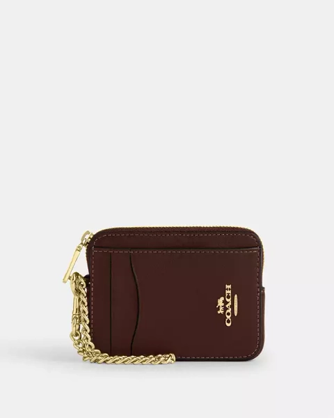 Gold/Maple Zip Card Case