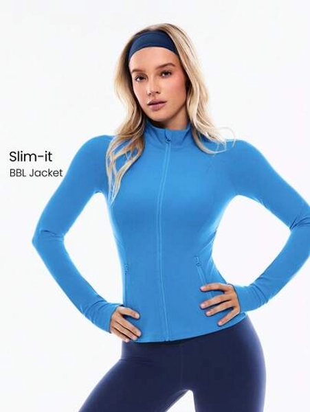 GLOWMODE FeatherFit™ Slim-It Streamline Performance Secure Pockets Zip Up Long Sleeve Jacket