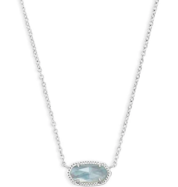 Kendra Scott Elisa Pendant Necklace RHODIUM - LT. BLUE ILLUSION