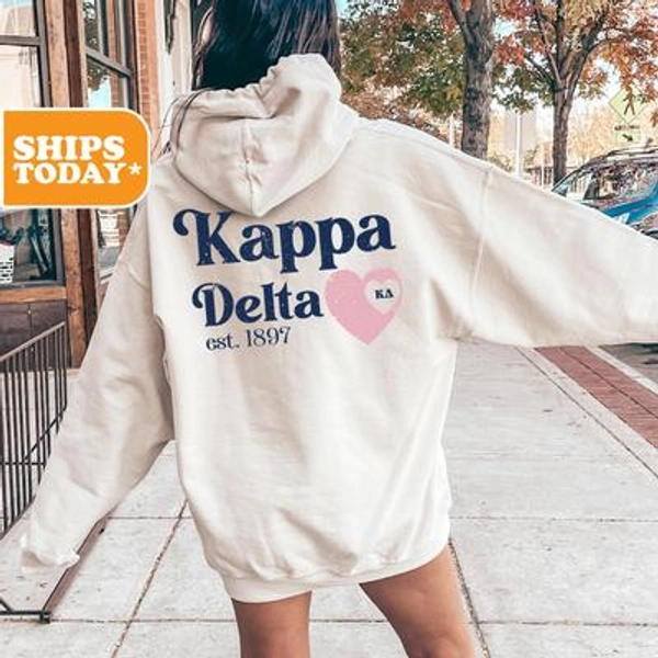 Kappa Delta Faded Love Sorority Sweatshirt | Kay Dee Sorority Gifts | Aesthetic Hoodie | Big Little Reveal | Sorority Hoodie