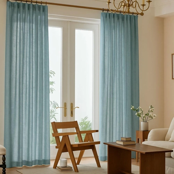 Light Blue Linen Curtain, Custom Window Treatment, Elegant Home Decor - Etsy Mexico