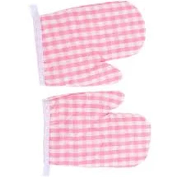 2 Pcs Microwave Gloves Oven Mitts Pink Decor Small Cooking Kids Heat Resistant Kitchen Quilting Pupils Mittens