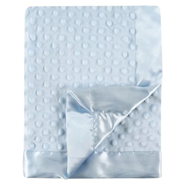 Hudson Baby Infant Boys Plush Mink Blanket, Powder Blue, One Size