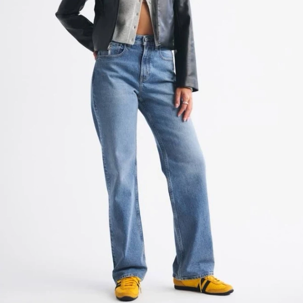 Women's abercrombie & fitch Curve Love High Rise 90s Relaxed Jean