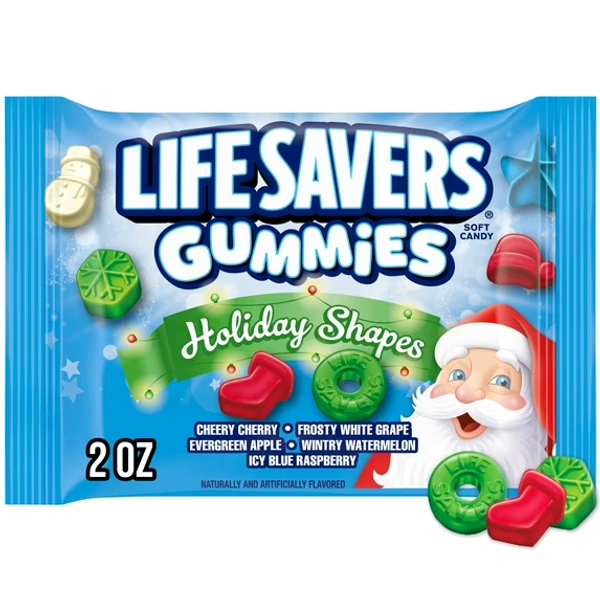 Life Savers Gummies Holiday Shapes Stocking Stuffers, 2 oz Bag