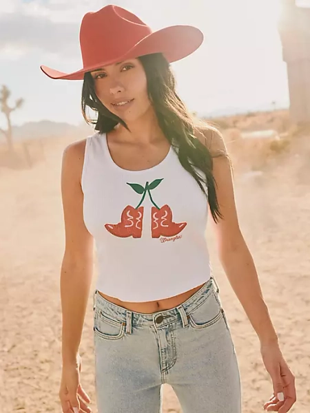 Cherry Boots Graphic Ribbed Tank | Women's TOPS | Wrangler®