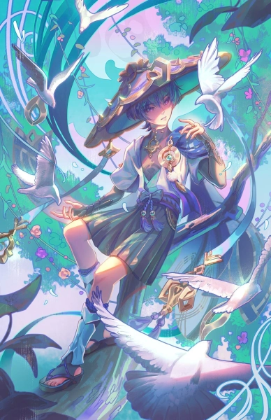Genshin Impact Wanderer 11"x17" Print
