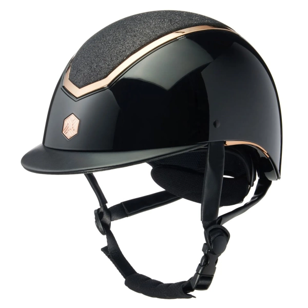 Charles Owen EQx Kylo Sparkly Riding Helmet - Black Gloss/Rose Gold