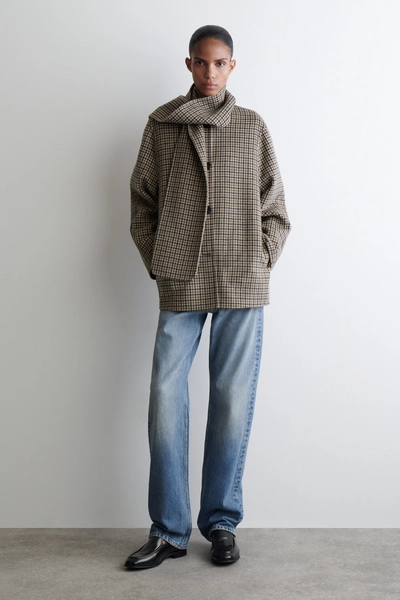 DOUBLE-FACED WOOL SCARF SHORT JACKET