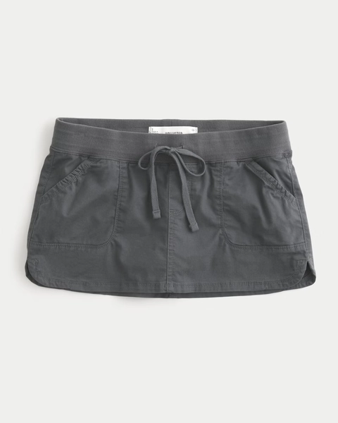 Hollister Remi Ultra Low-Rise Poplin Micro Mini Skort