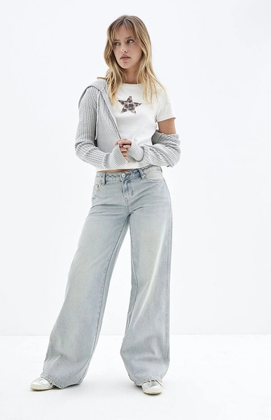 Casey Low Rise Baggy Jeans Light Indigo Shine
