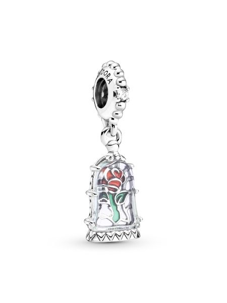 Disney, La Bella e la Bestia, Charm Pendente Rosa Incantata