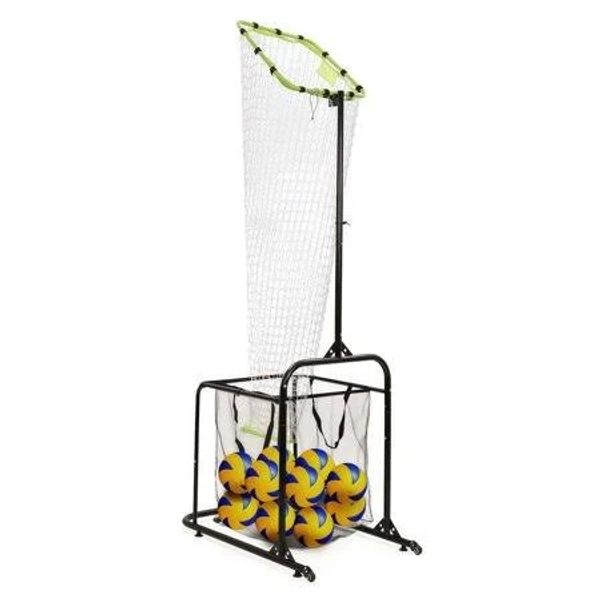 Volleyball Setting Trainer Volleyball Setter Training Equipment Adjustable Height Angle Practice Volleyball Net for Indoor and Outdoor Practice, Black